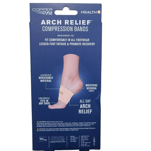 Copper Fit Copper Infused Arch Relief COMPRESSION BANDS One Size Unisex NIB - Picture 2 of 2